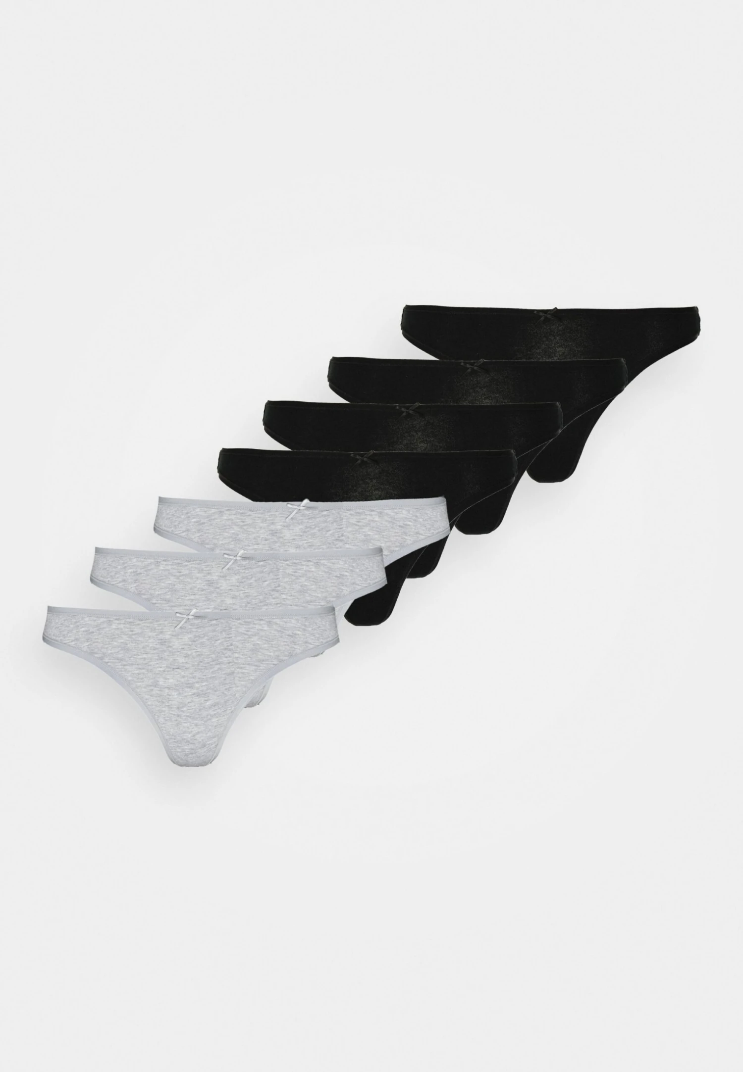 Anna Field Georgina 7Pp Thong Cotton - String - Black/Grey - Afbeelding 5