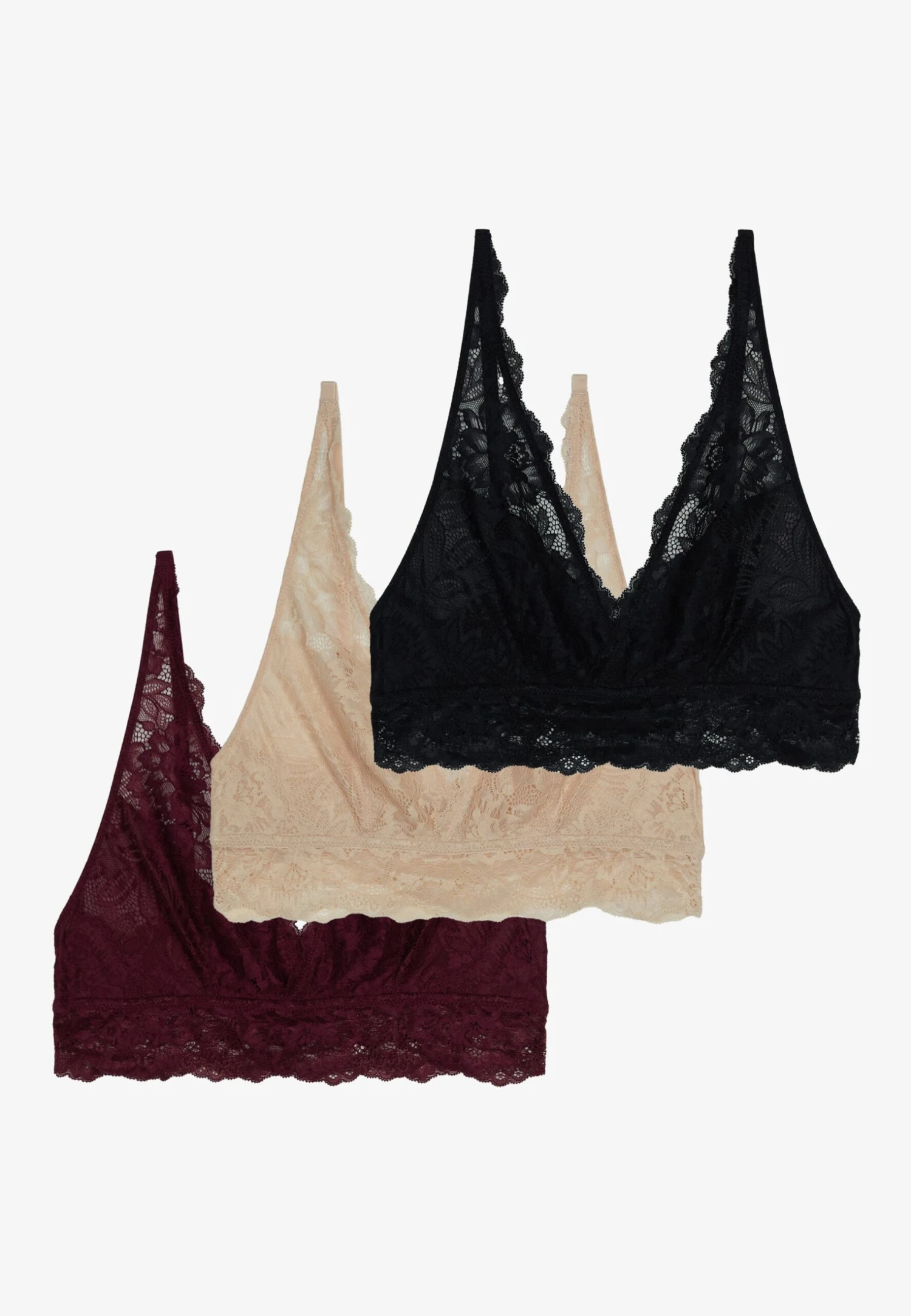 Anna Field 3 Pack - Bustier - Black/Beige/Dark Red - Afbeelding 4